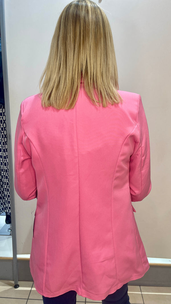 Rosie- Candy Pink Lined Blazer