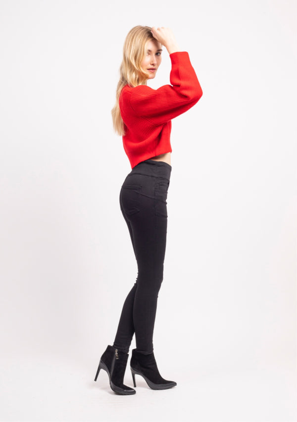 Lisa - Black Stretch High Waist Jeans