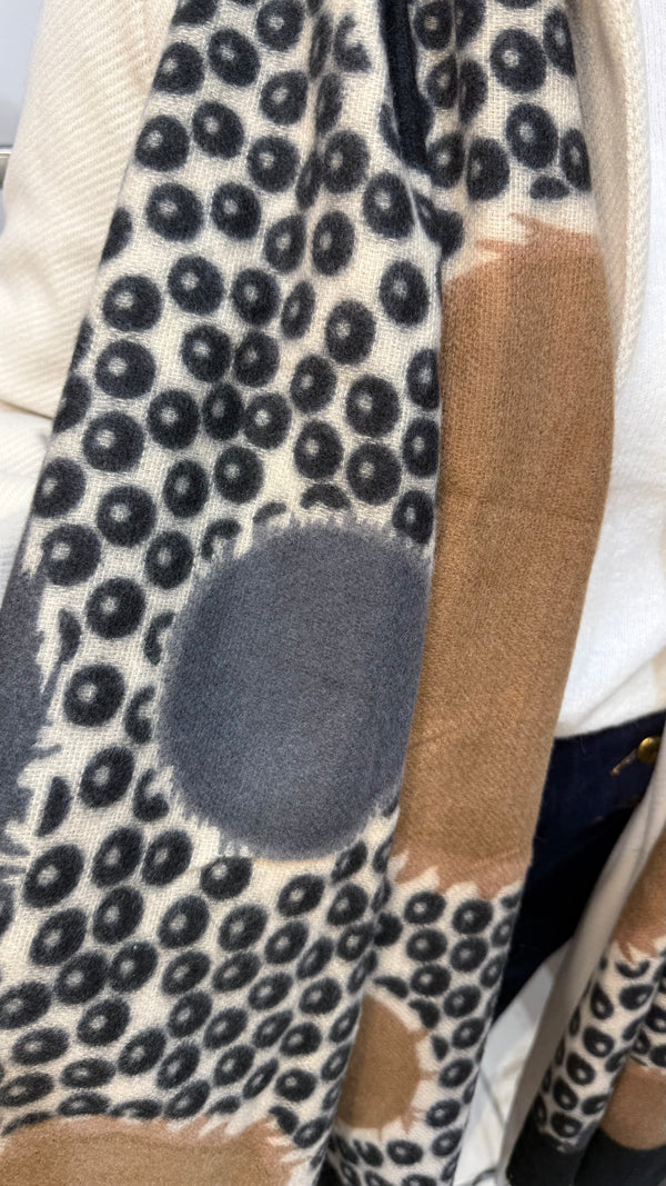 Rio - Black Multi Circle Winter Scarf