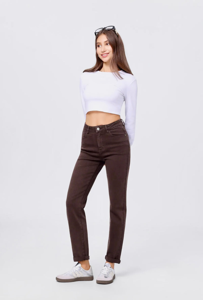 Ethan - brown straight leg jeans
