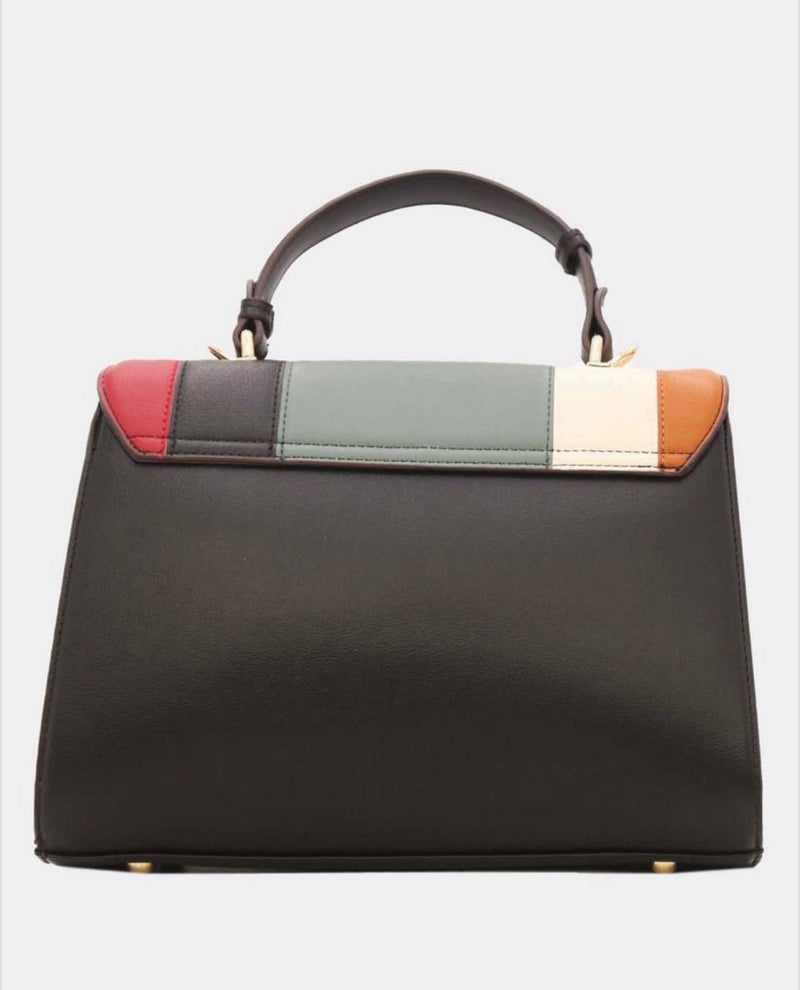 Tara - Black Multi Block Colour Designer Inspired Bag