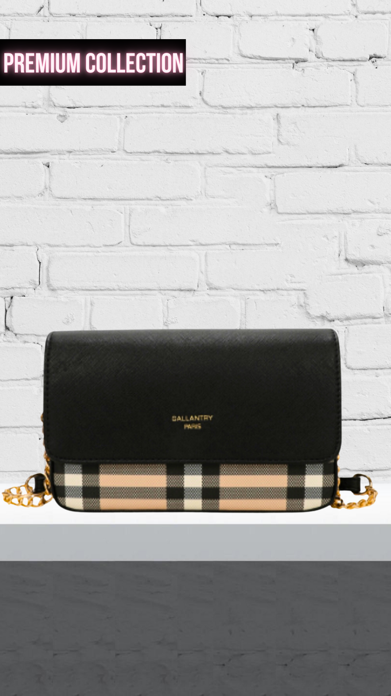 Zara - Black Checked Designer Inspired Handbag