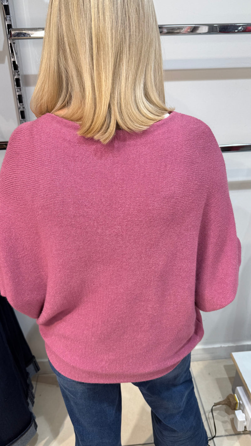 Orla - Mauve Soft Bat-Wing Jumper