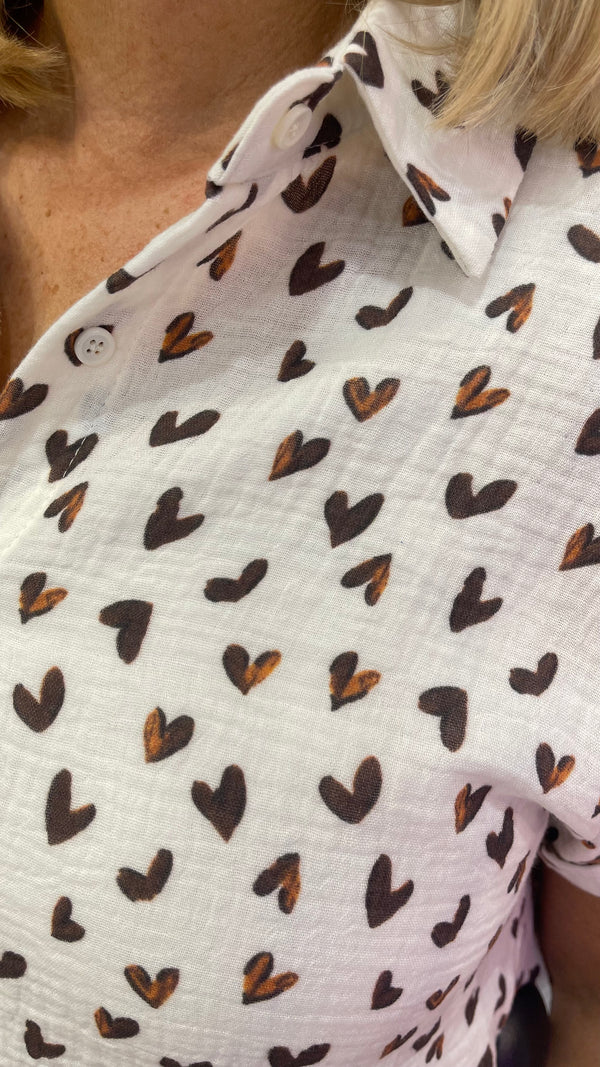 Kay - Chocolate Heart Cotton Top