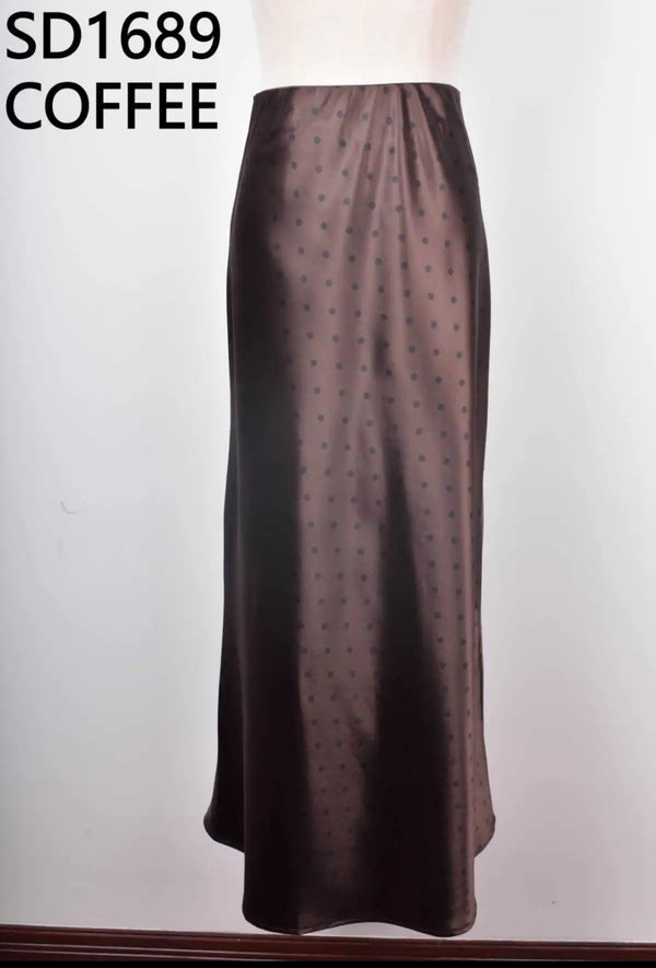Paris - Brown Polka Dot Midi Skirt