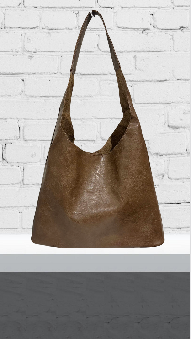 Sally - Mocha Soft Slouch Bag