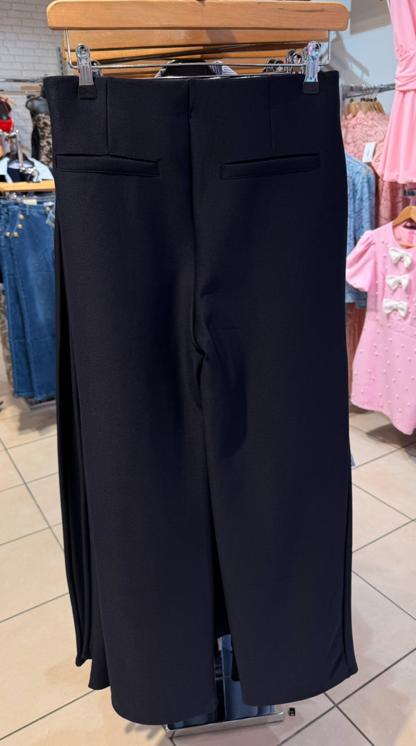 Poppy - Navy Stretch Flare Trouser