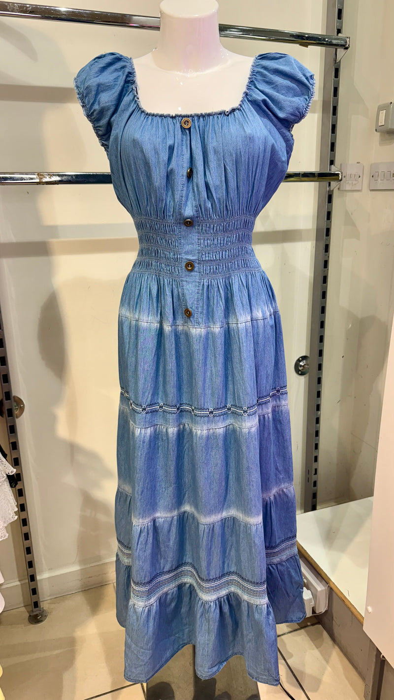 Kenny - Light Wash Embroidery Maxi
