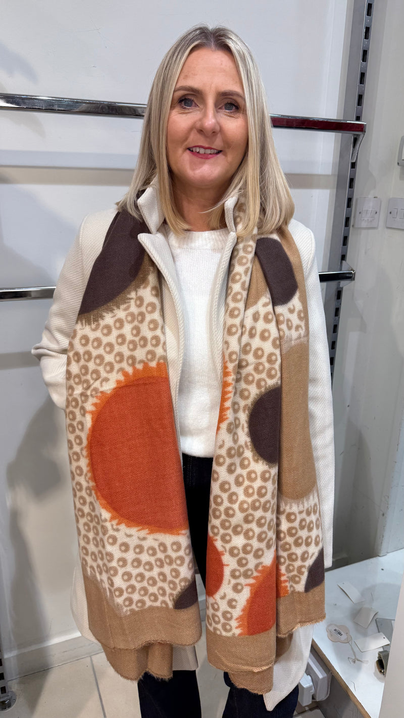 Rio - Brown/Camel  Multi Circle Winter Scarf