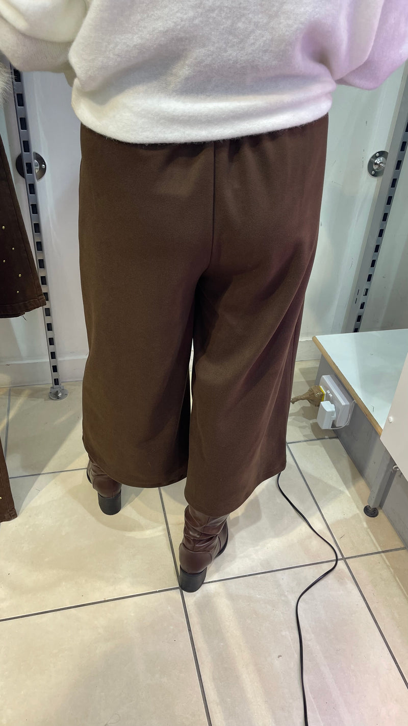 Madison - Brown Belted Culottes