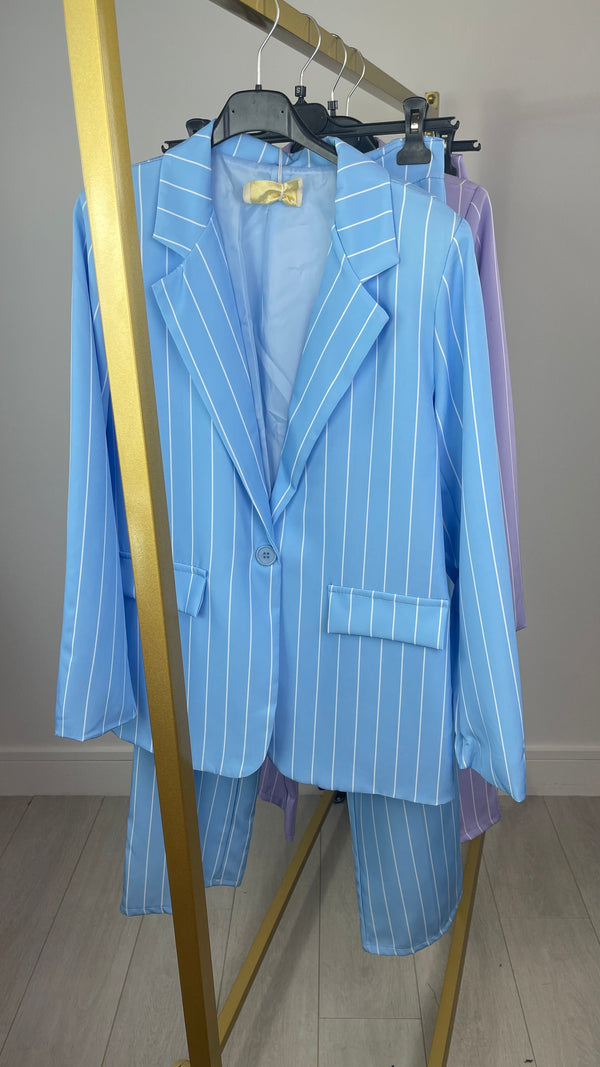 Harry - Sky Pinstripe Trouser Suit