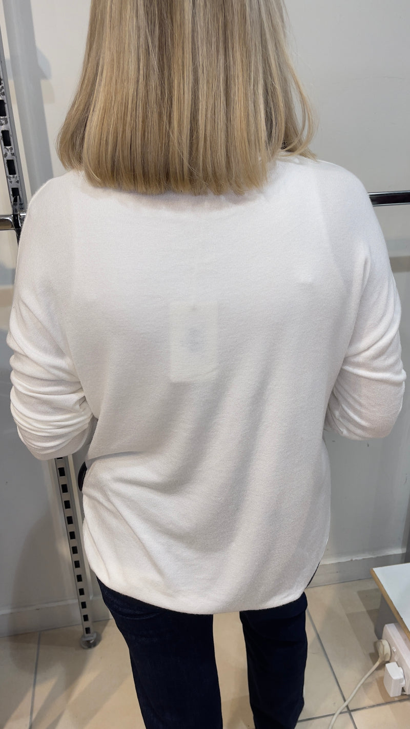 Freda - Cream Animal Amour Print Top