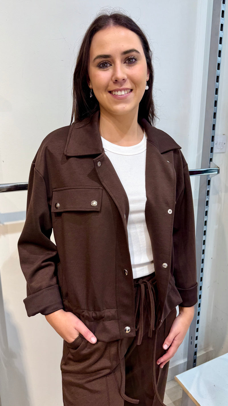 Emma - Brown Pocket Lightweight Jacket