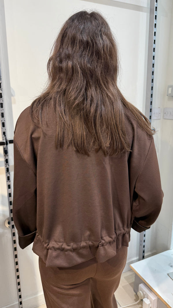 Emma - Brown Pocket Lightweight Jacket