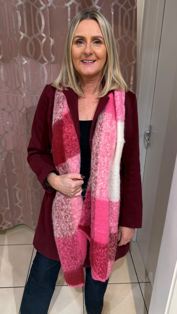 Bonnie - wine Lined Winter Coat