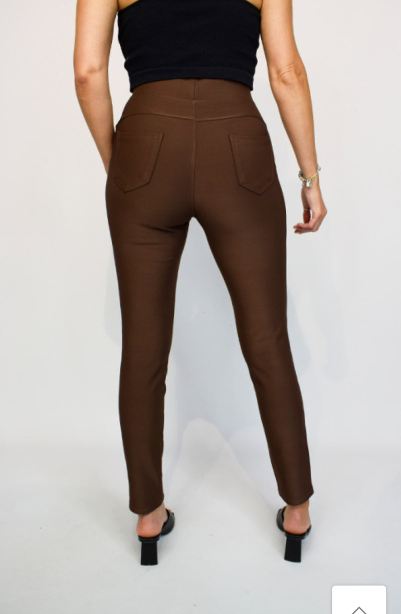 Ruth- Brown Super  Stretch High Waist Leggings