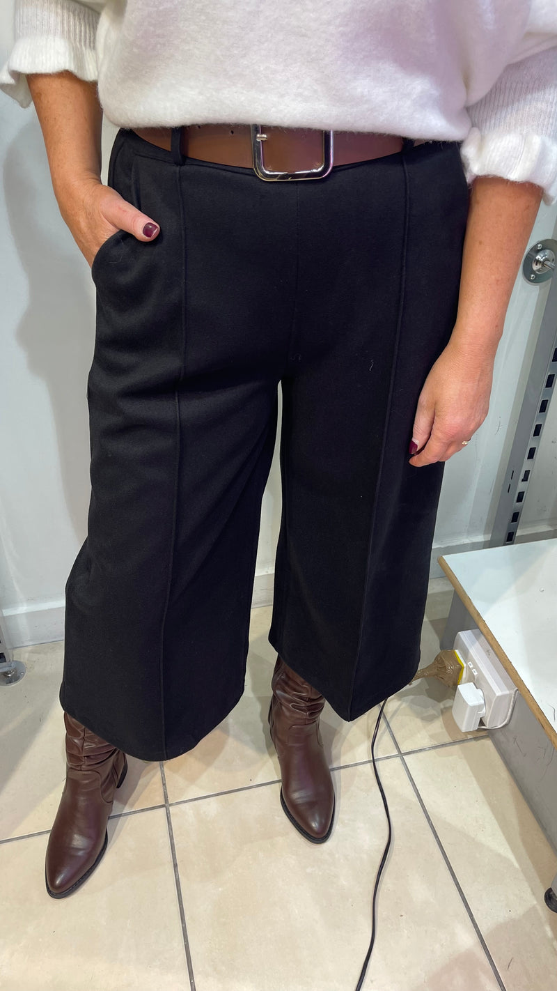 Madison - Black  Belted Culottes