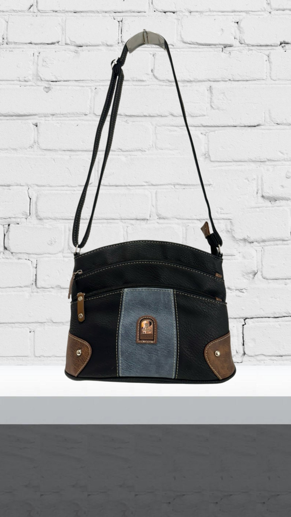 Gwen - Black/Denim Crossbody Bag