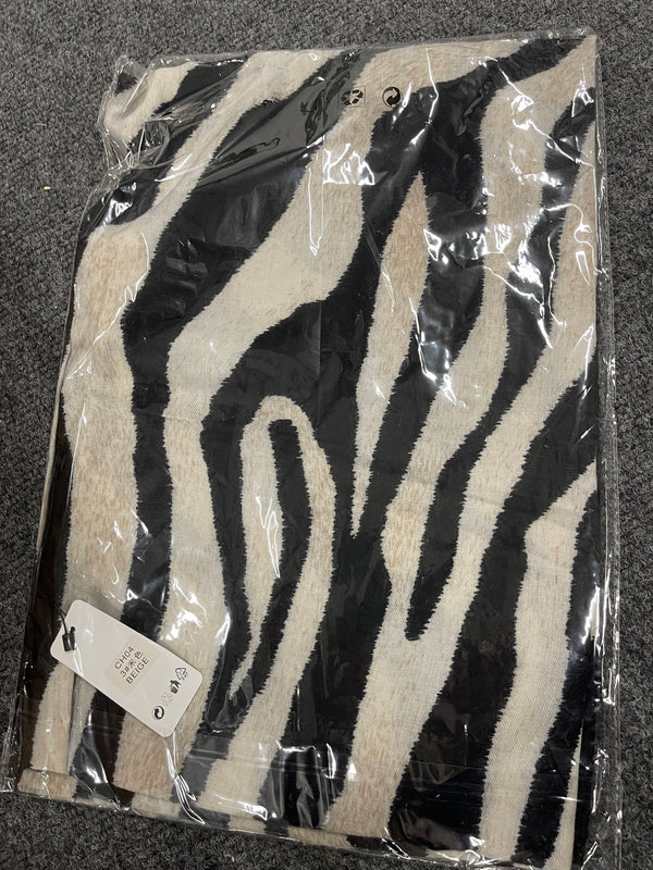 Alvin Black/Beige Zebra print Scarf