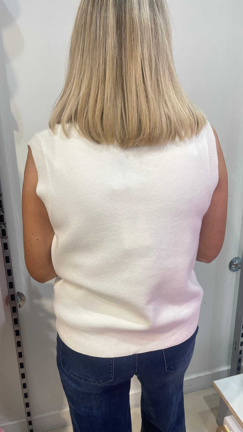 Madison - Cream Gold Button Knit Waist