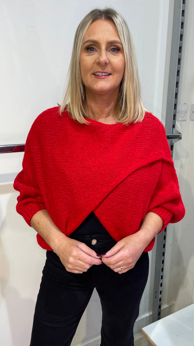 Emer - Red Diagonal Knit