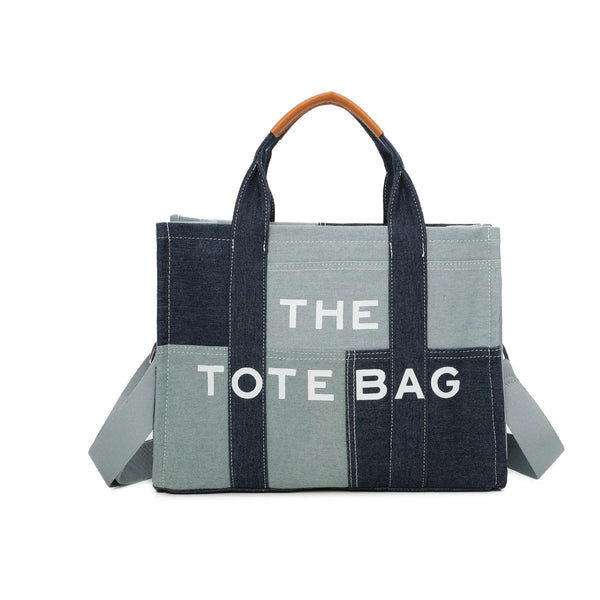 Kate - Denim Two Tone Tote Bag