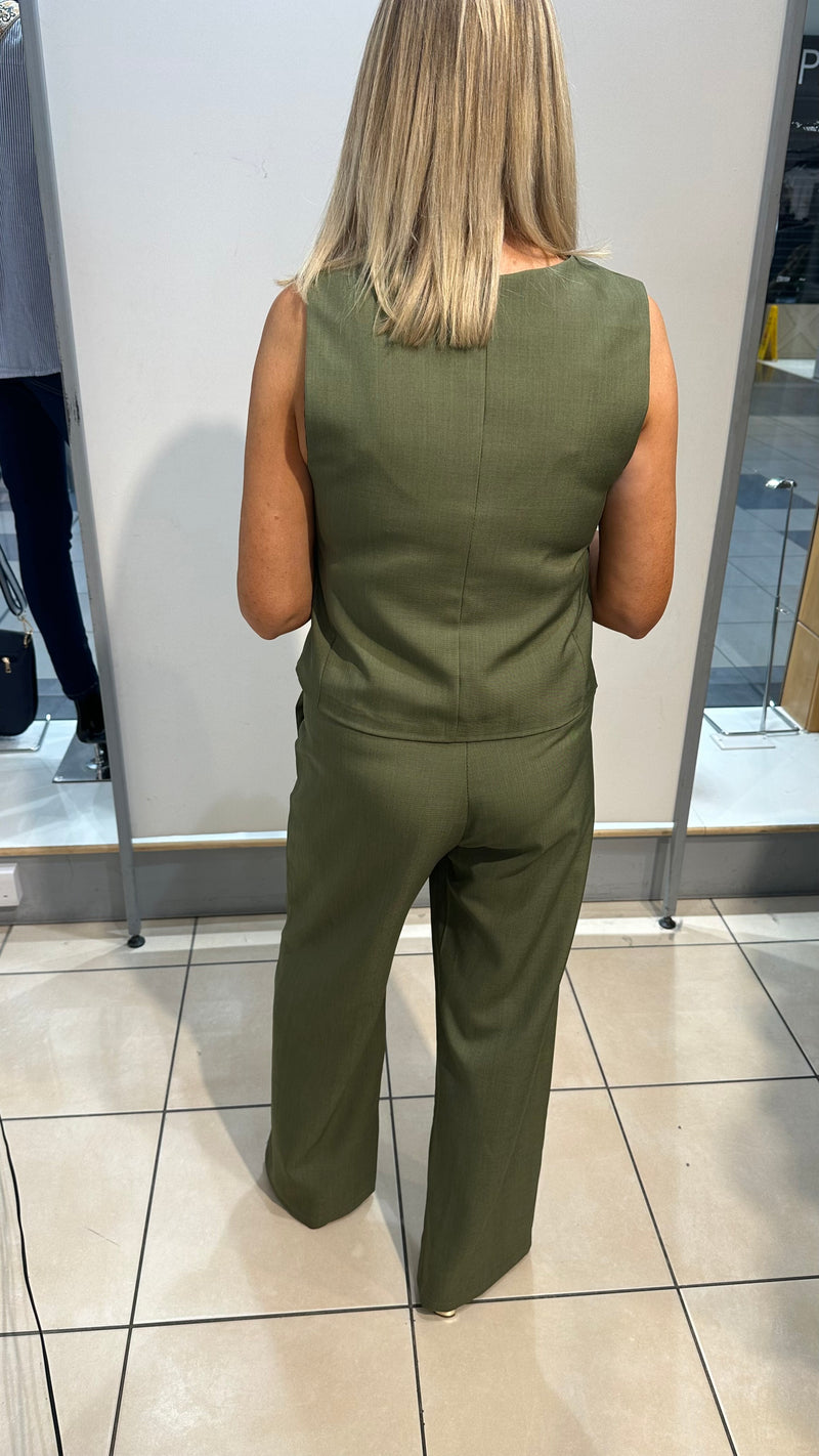 Zara - Khaki Waist Coat Trouser Suit