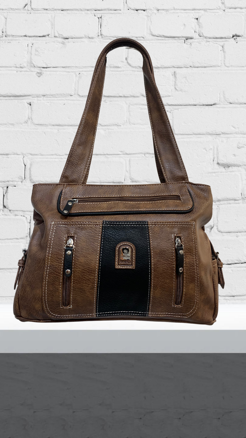 Kyle - Chestnut Brown Two-Tone Bag