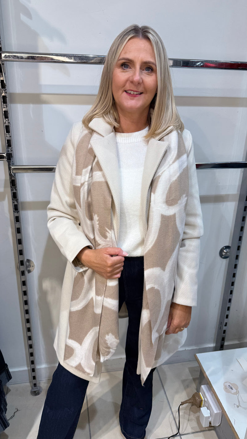 Sadie - Beige/Cream Heart Scarf