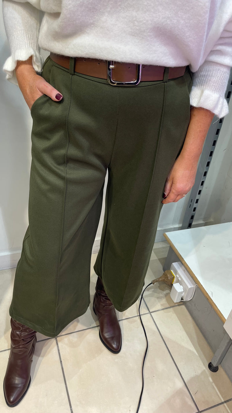 Madison - Green Belted Culottes