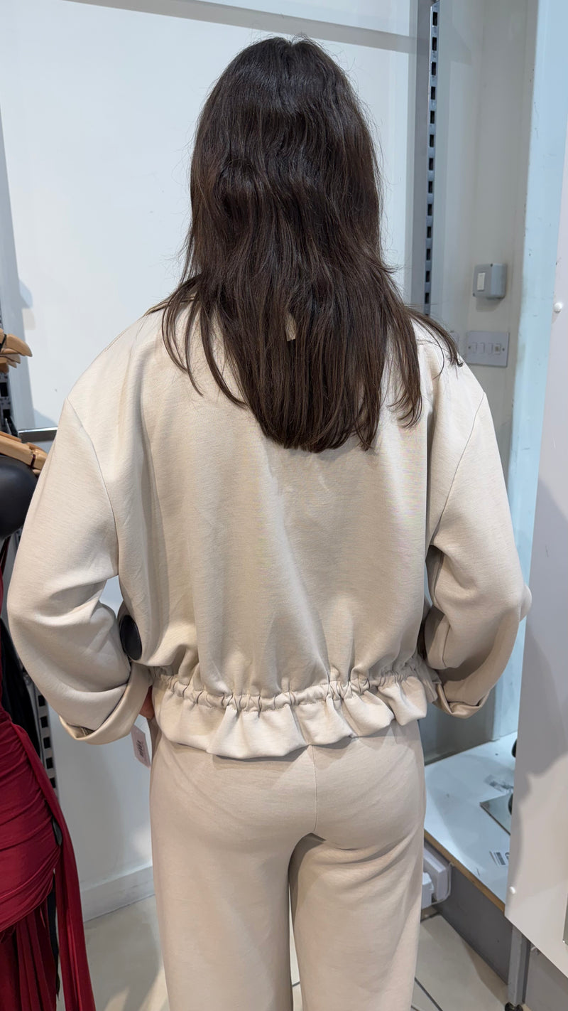 Emma - Beige Pocket Lightweight Jacket