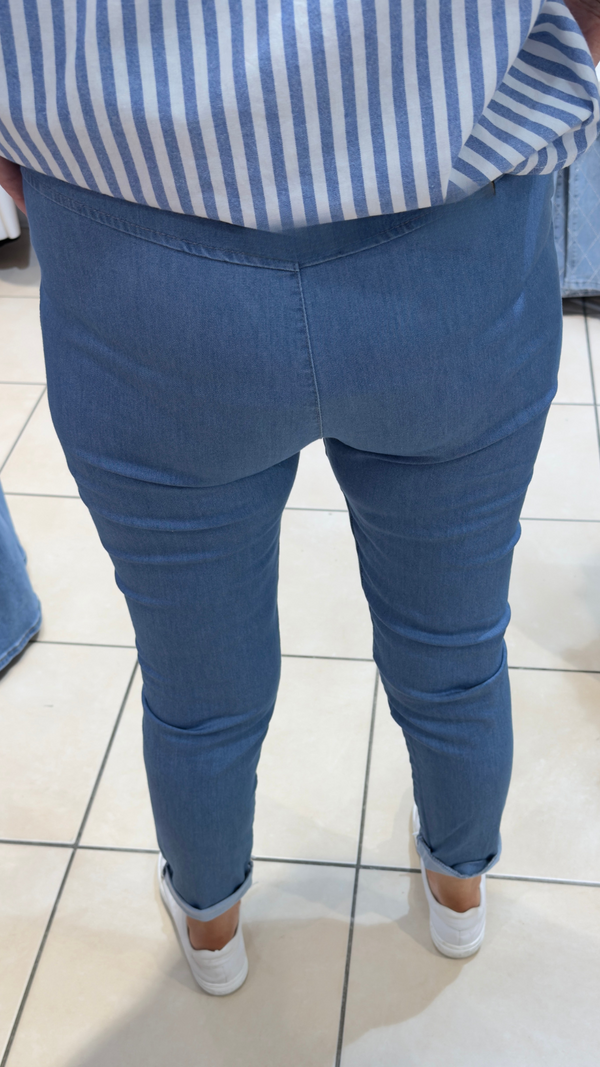 Frankie - Sugar Babe Light Denim Look Stretch Joggers
