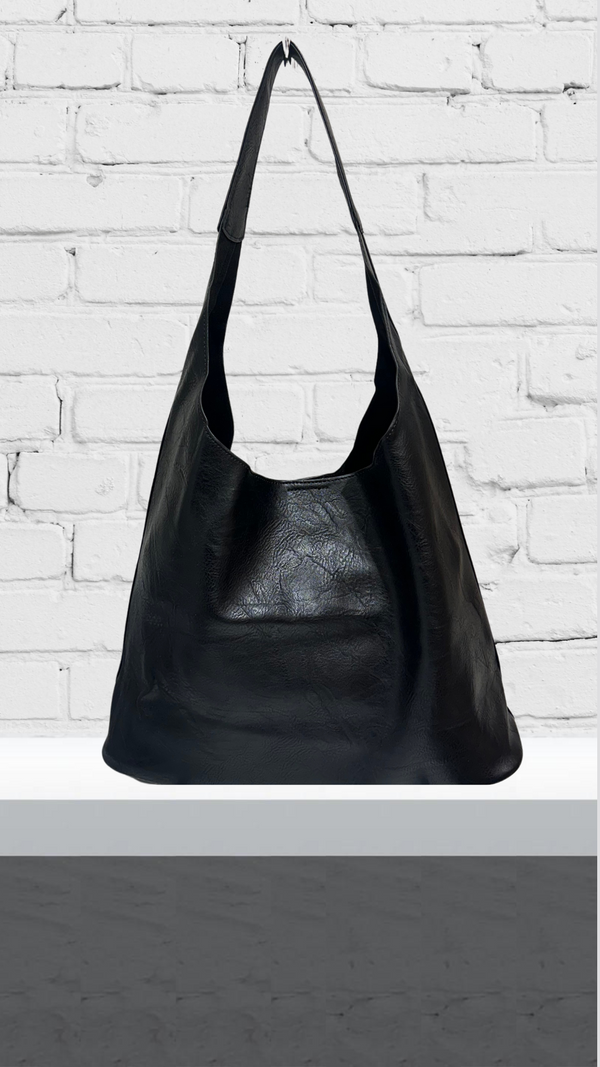 Sally - Black Soft Slouch Bag