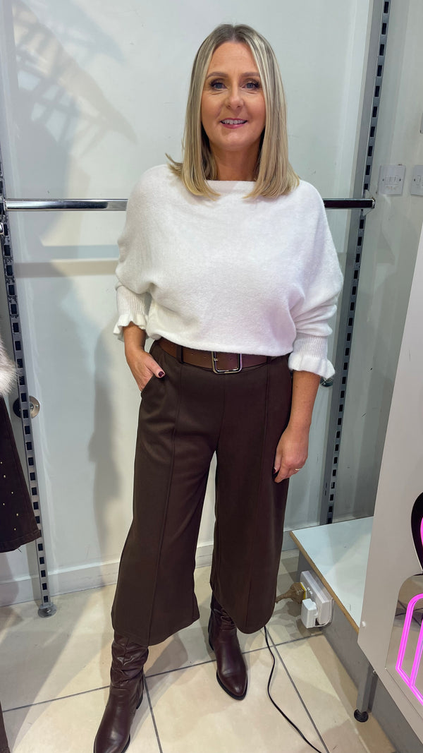Madison - Brown Belted Culottes