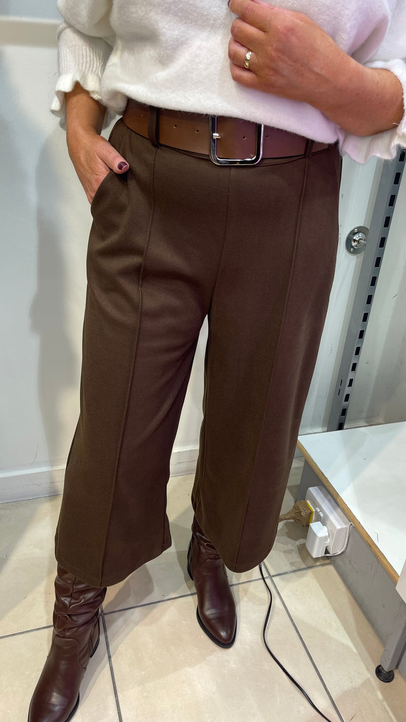 Madison - Brown Belted Culottes