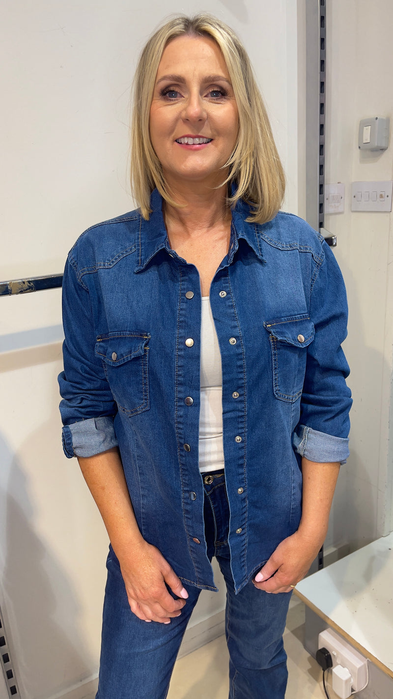 Kacey - Dark Denim Shirt