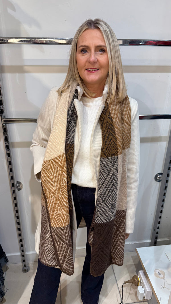 Marcia - Brown/Camel Lurex thread scarf