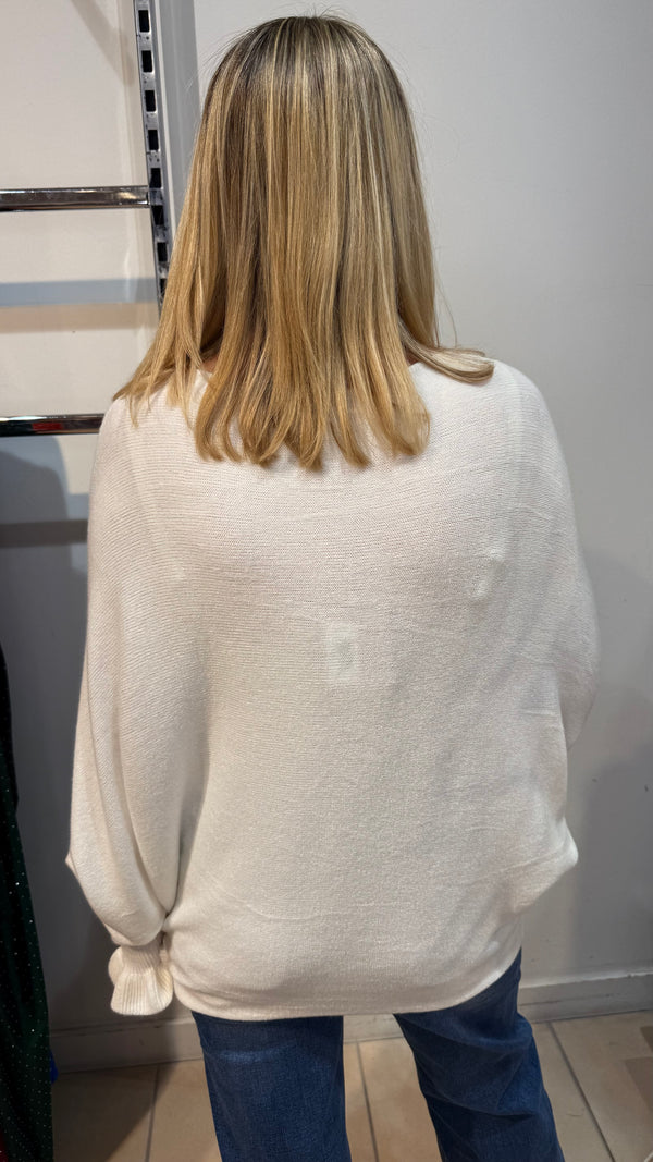 Angel - Winter white  Batwing Soft Knit Jumper