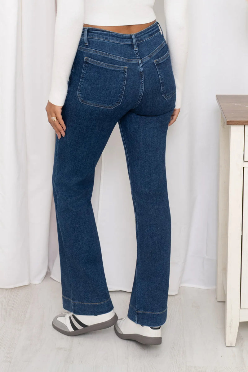 Logan - Blue Denim Square Pocket Stretch Denims