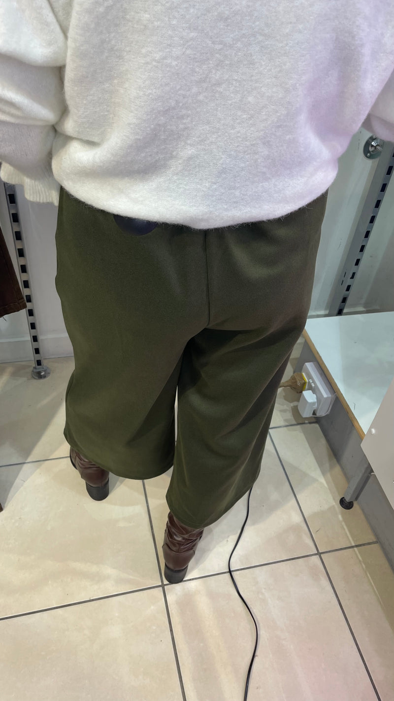 Madison - Green Belted Culottes