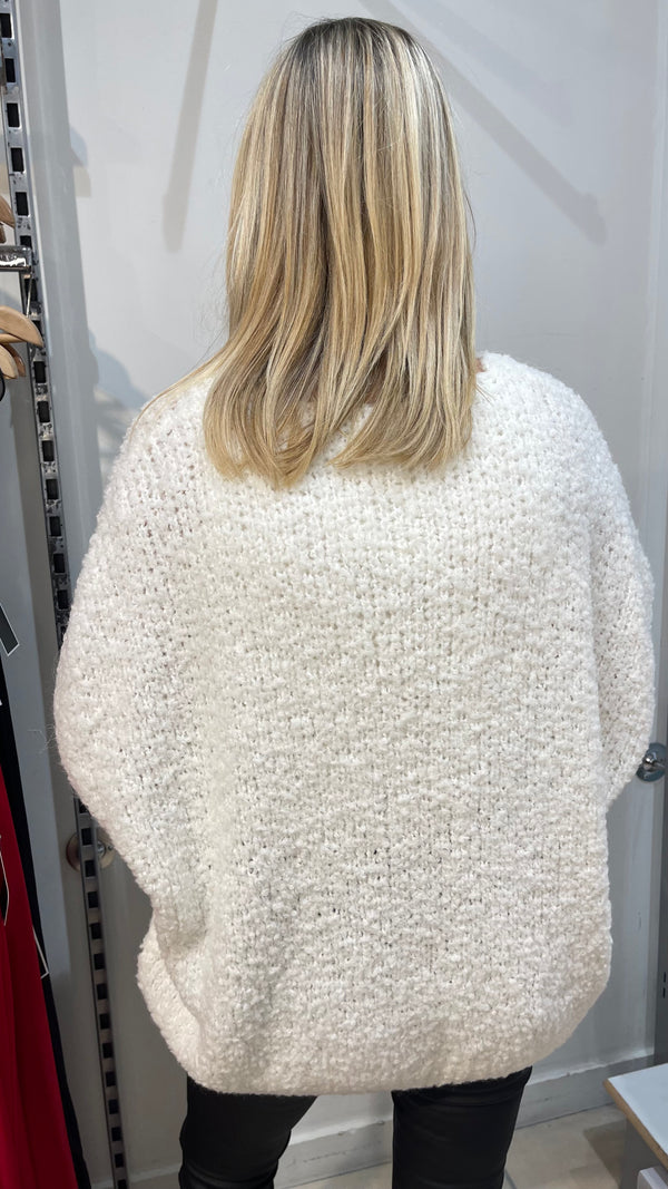 Kathy - Cream Popcorn Knit Gilet