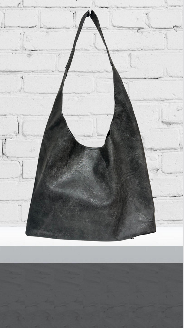 Sally - Grey Soft Slouch Bag