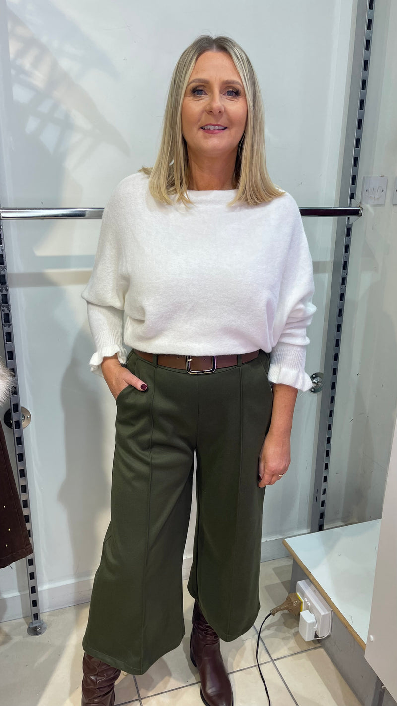 Madison - Green Belted Culottes