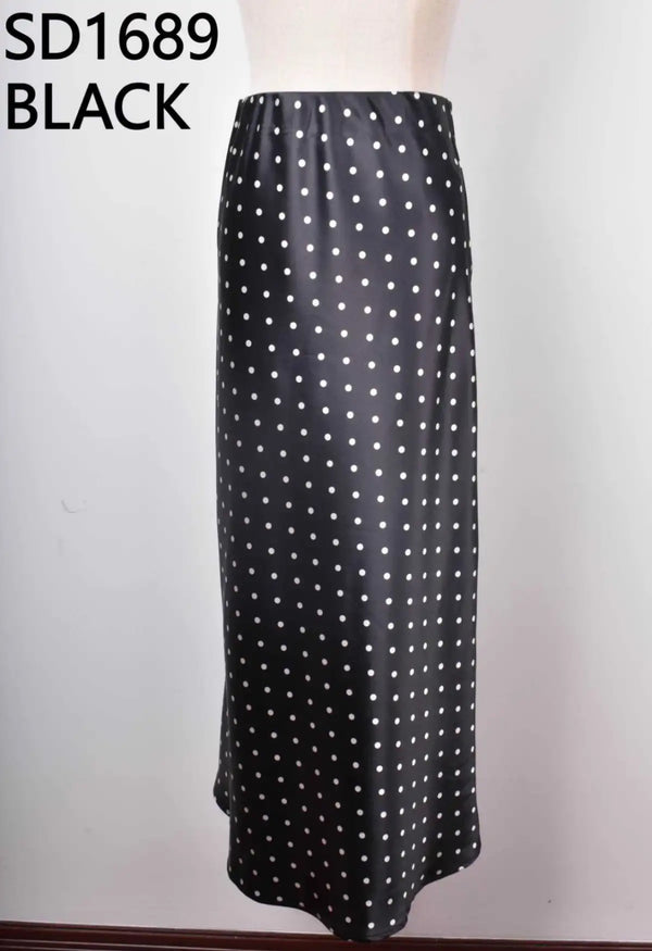 Paris - Black Polka Dot Midi Skirt