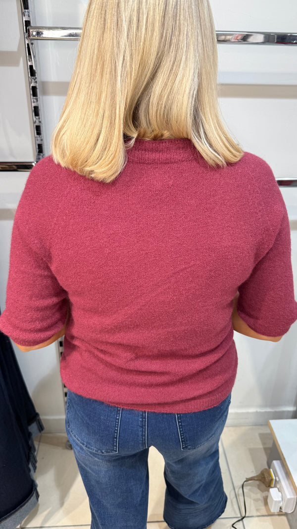 Darren - Mulberry Round Neck Soft knit jumper