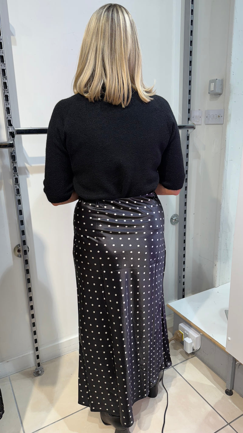 Paris - Black Polka Dot Midi Skirt