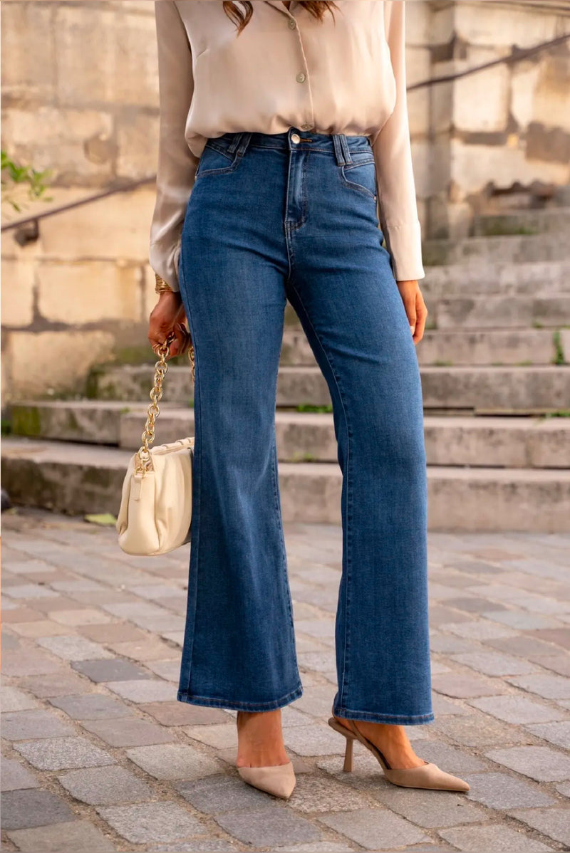 Lolly - Push Up Bum Stretch Denim Wide  Leg Jean