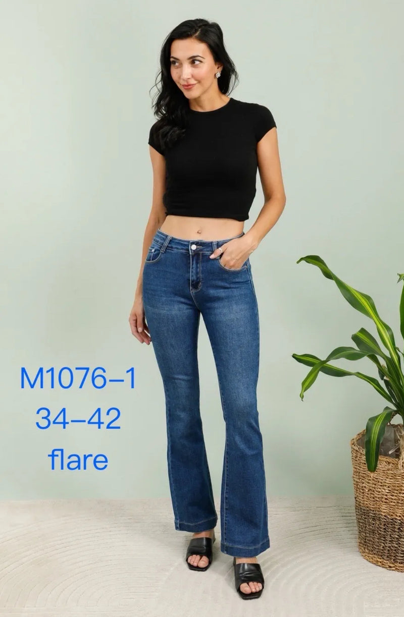 Casey - Blue Bootcut Stretch Denims