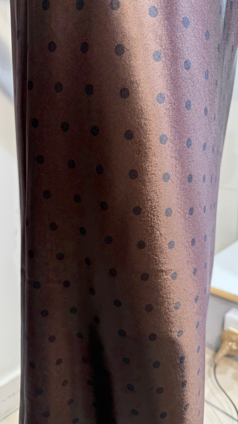 Paris - Brown Polka Dot Midi Skirt