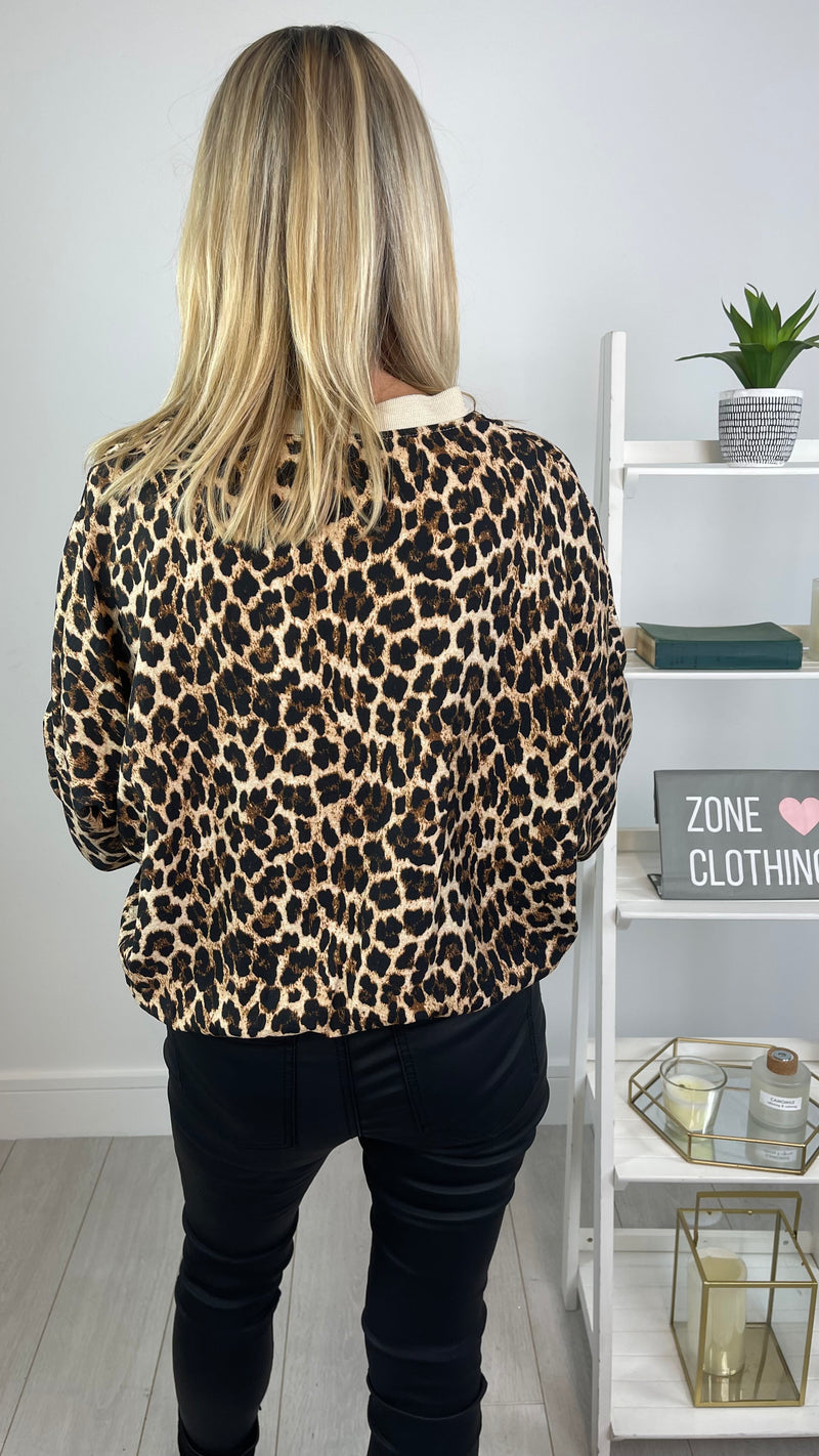 Zelda - Animal  Print Button Top